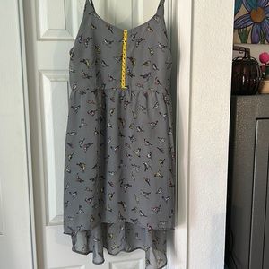 Sun dress with bird print